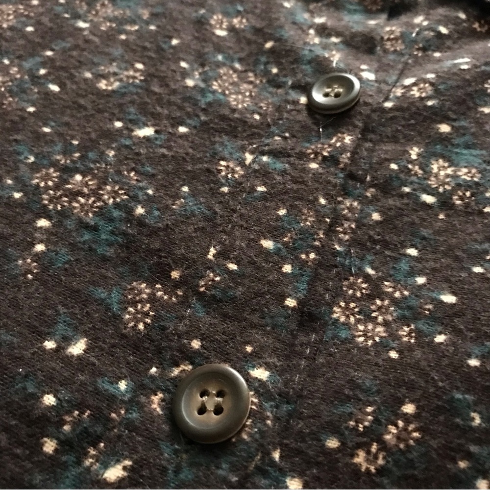 Floral Brown Long Sleeve Flannel Dress - Picture 10 of 11